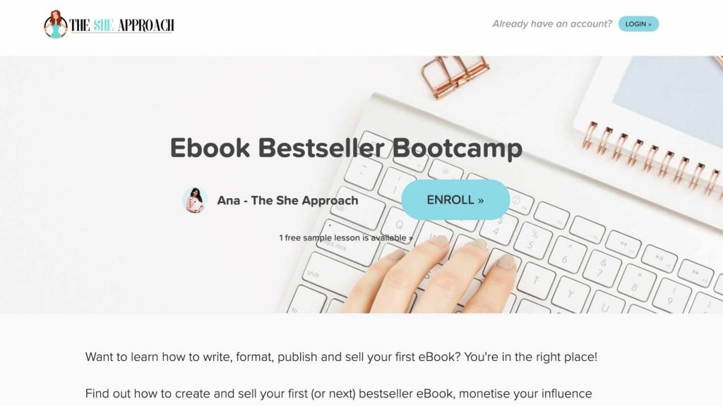 Are you an entrepreneur or solopreneur that has a burning desire to share your knowledge to the world through your written words? Are you considering writing an ebook but not sure where to start? If that sounds like you, then you might want to check out this review on the EBook Bestseller Bootcamp, a self-publishing book course by the She Approach. Let me show you the Ebook Bestseller Bootcamp, what I liked and disliked about this course to help you figure out if it is worth it and the right course for you. 