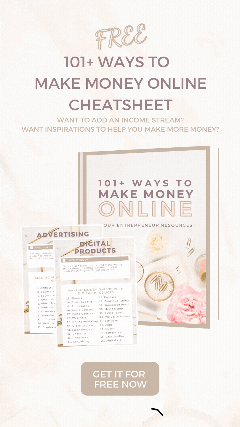 101+ Ways to Make Money Online Cheatsheet vertical