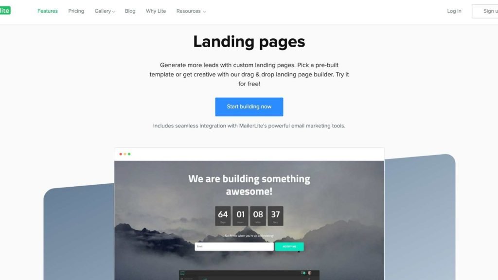 Mailerlite landing pages