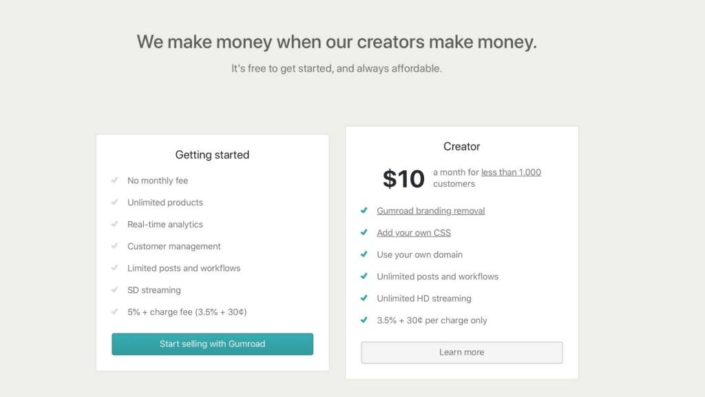 Gumroad-Pricing