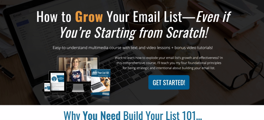 Build your list 101 sales page