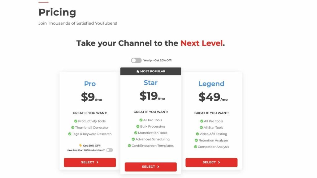 Tubebuddy pricing