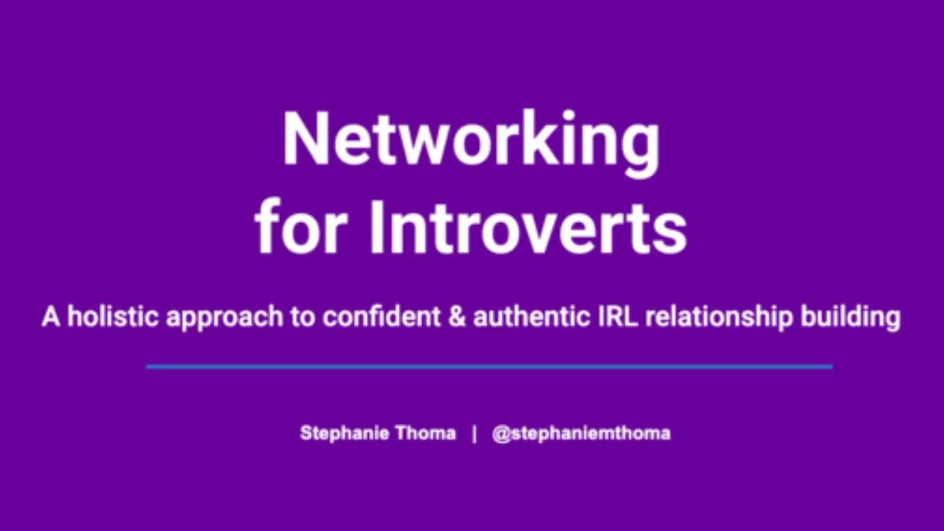 Networking for introverts