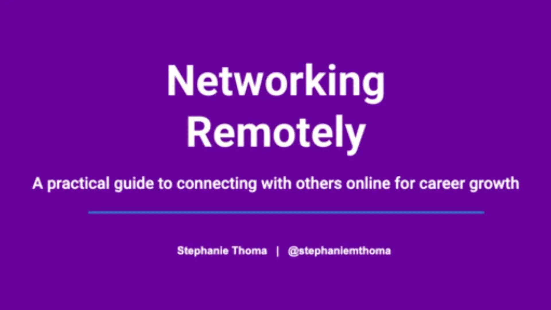 Networking remotely