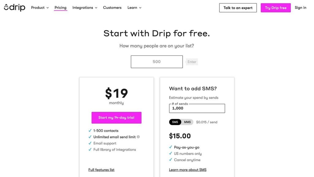 Drip pricing