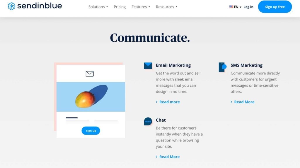 Sendinblue features email marketing