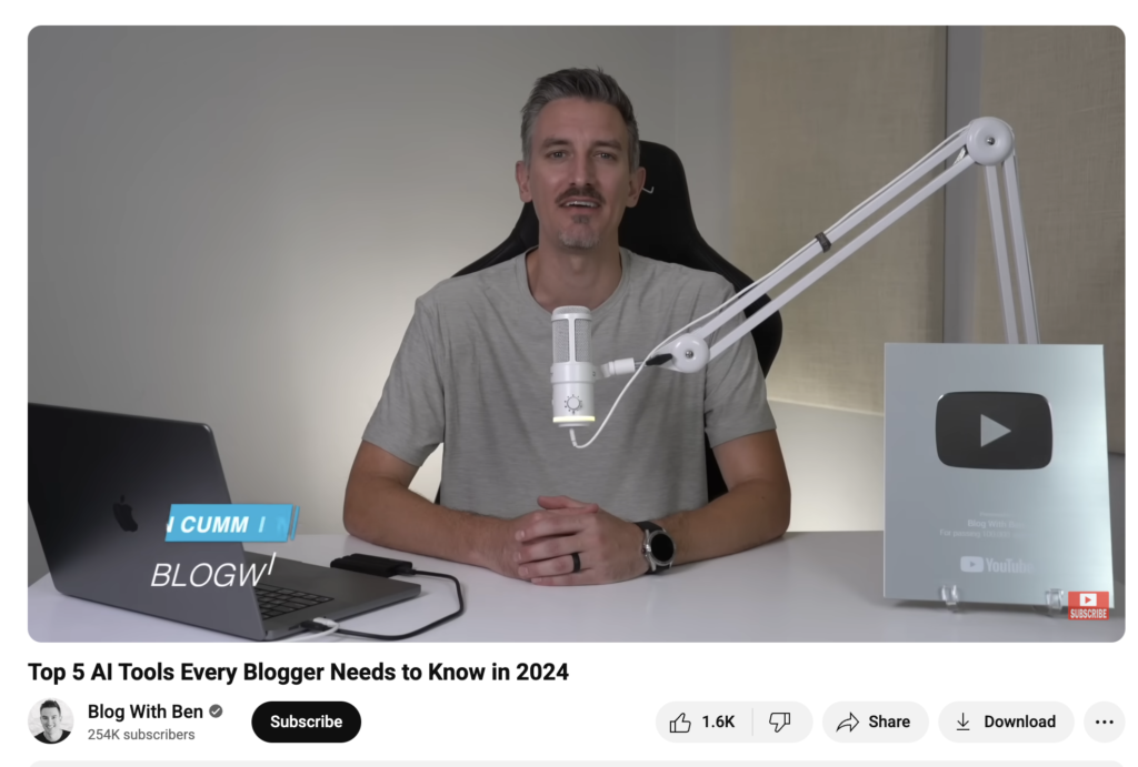 ai tools for bloggers on youtube